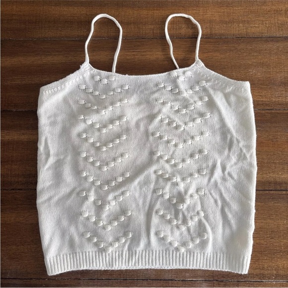 Andree by the Unit Small Ivory Spagetti Strap Tank Sweater Knit - Picture 5 of 12